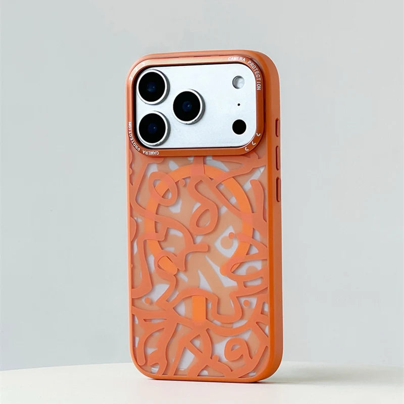 Frosted Graffiti MagSafe Case with Alloy Lens Cover for iPhone 17 Series