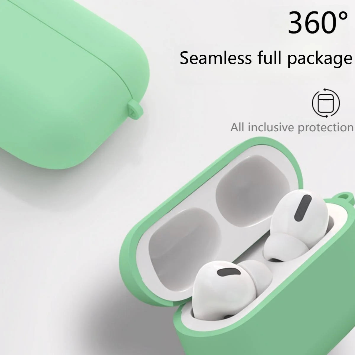 Inner Flocking Silicone and PC Keychain Case for AirPods Pro 2