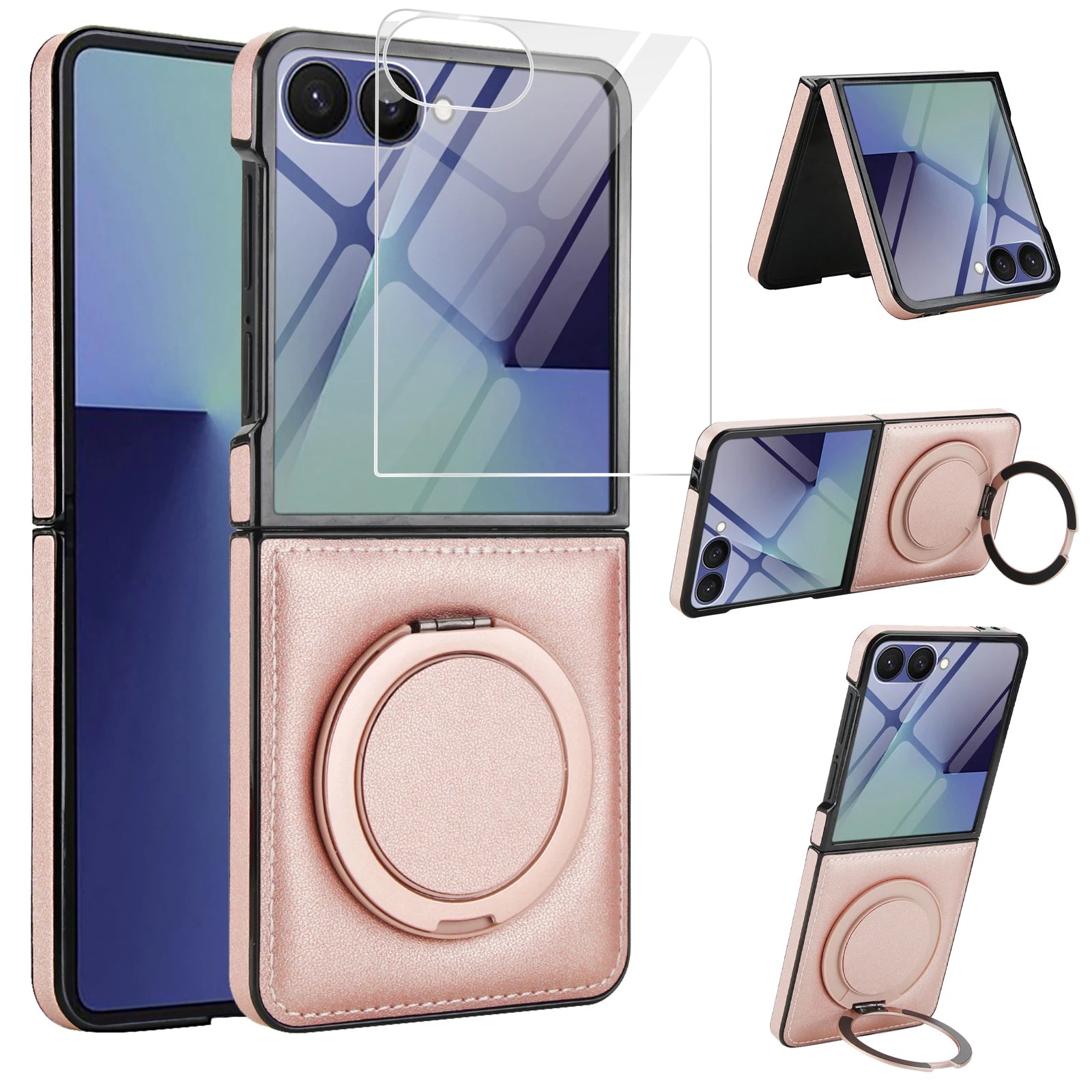 Business Leather Case with 360 Rotating Stand for Samsung Galaxy Z Flip 7