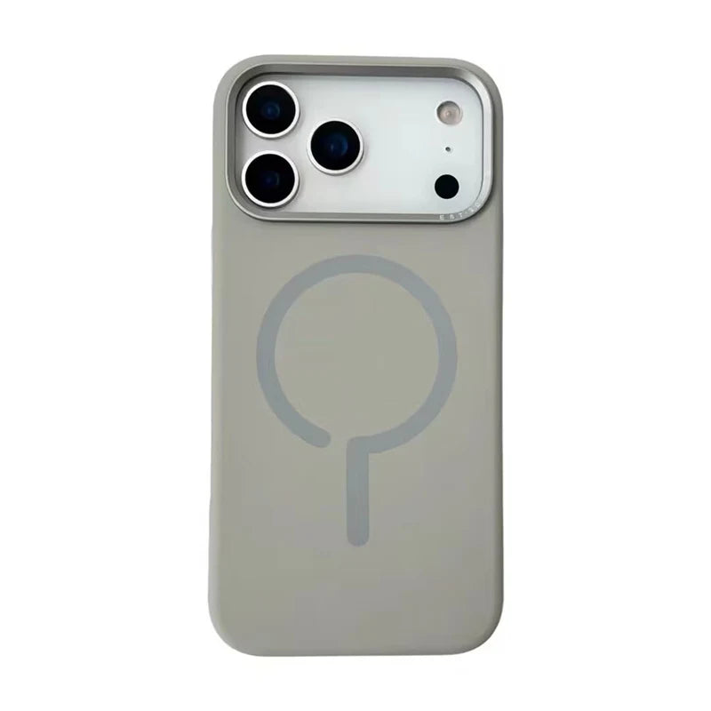 Soft-Touch Liquid Silicone MagSafe Case With Metal Camera Frame for iPhone 17 Series