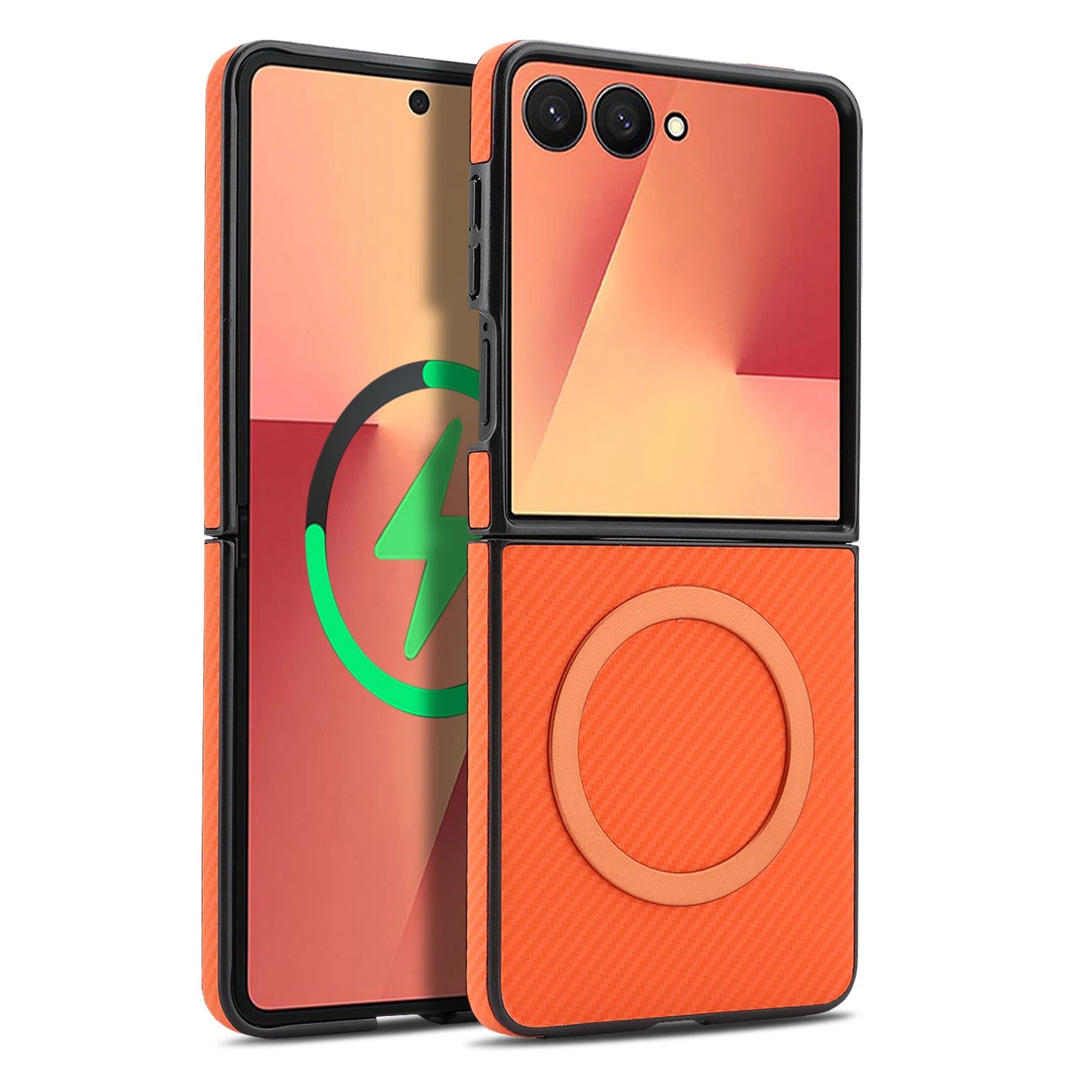 Carbon Fiber Magnetic Leather Case for Samsung Galaxy Z Flip 7