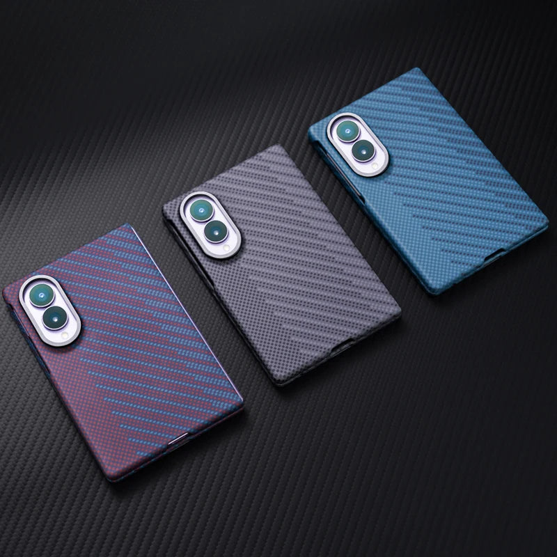 Ultra-Thin Carbon Fiber Pattern Case with Glass Film for Samsung Galaxy Z Fold 8