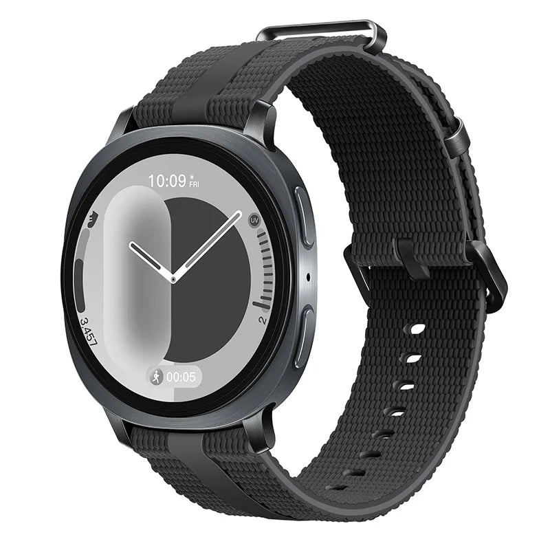 Waffle-Textured Silicone Watch Band with Pin Buckle for Samsung Galaxy Watch 9