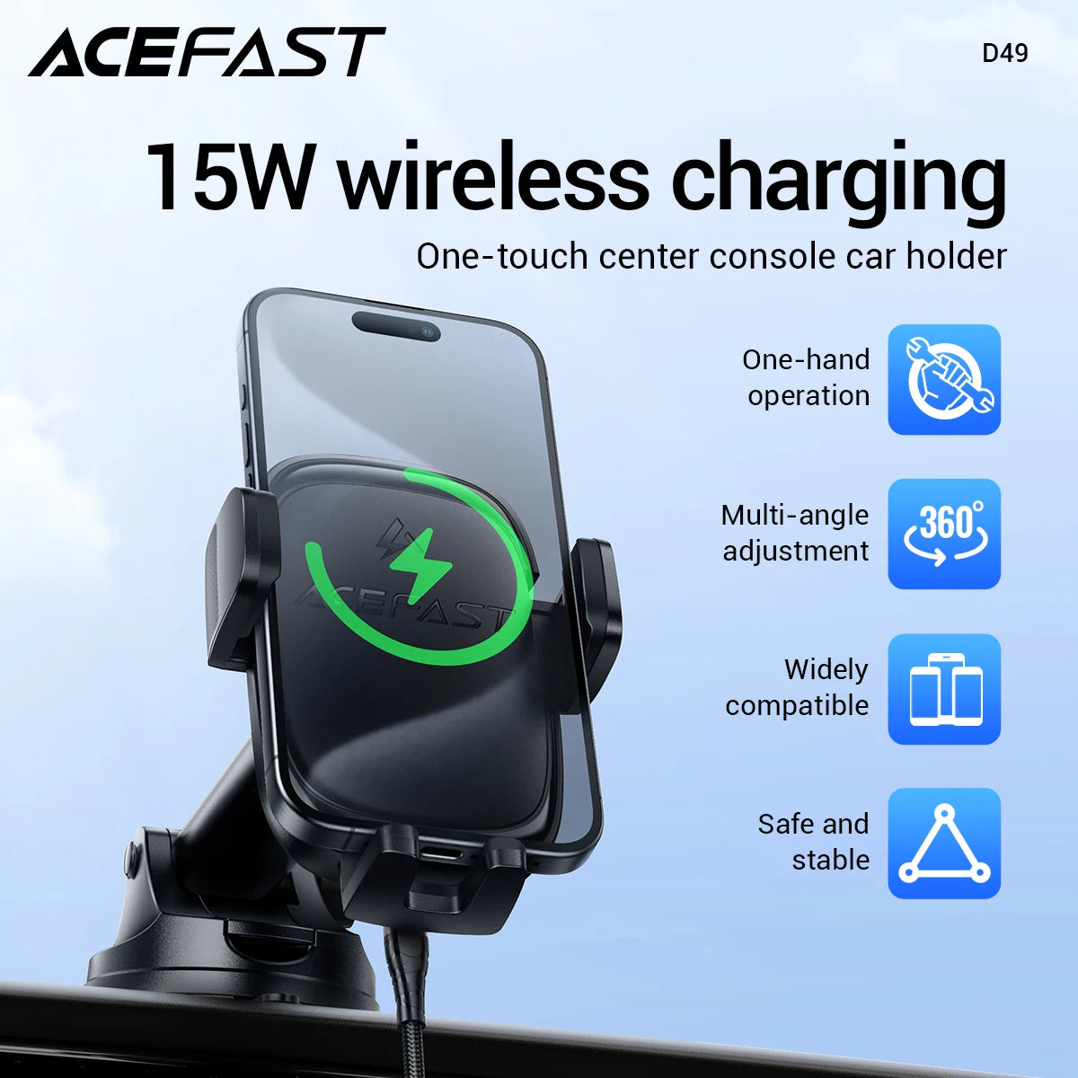 ACEFAST 15W Dashboard Wireless Car Mount