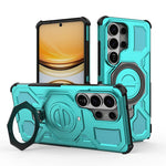 Samsung Galaxy S26 Series Rugged Armor Case with Rotating Metal Ring Stand