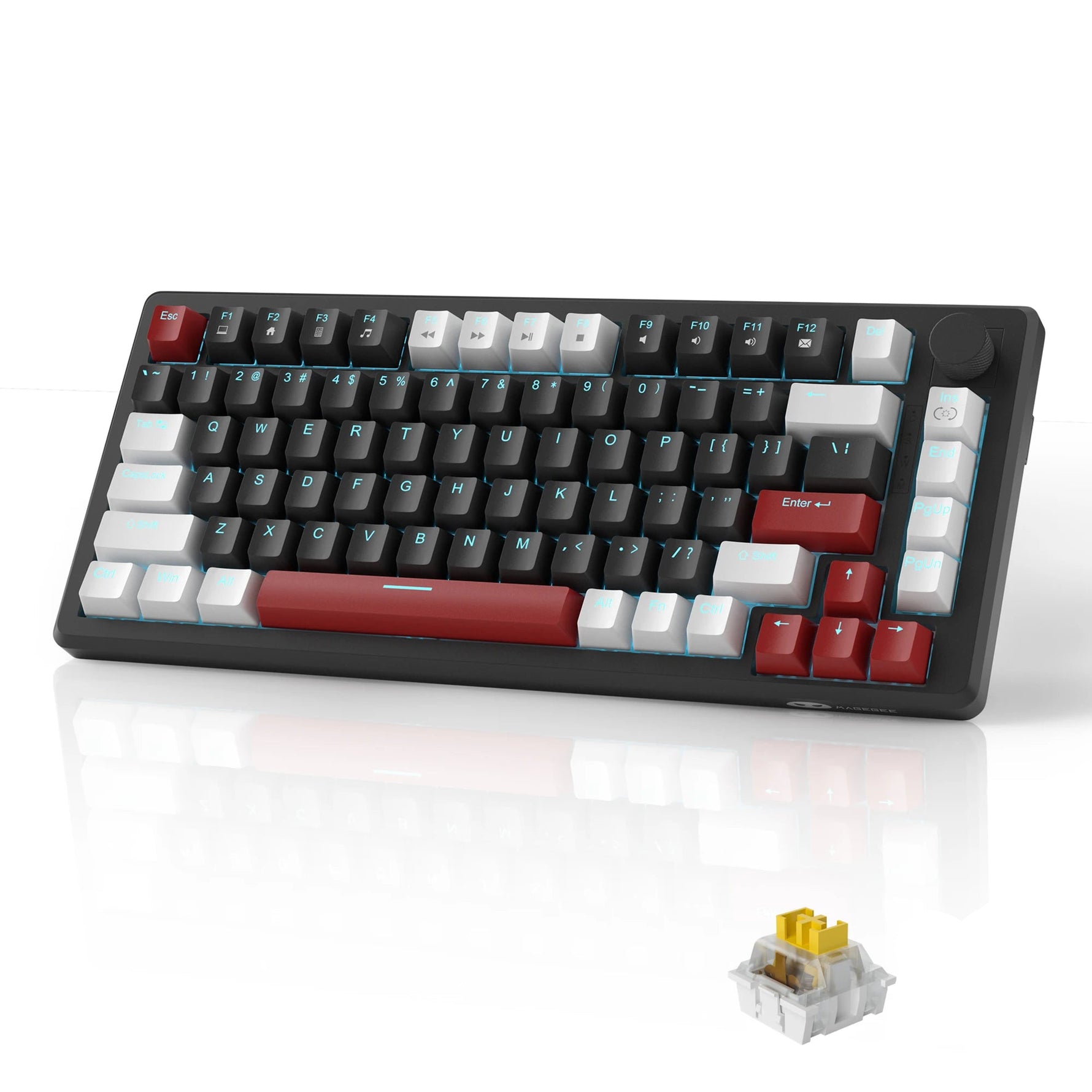 MageGee STAR75 Compact 75% Gaming Keyboard with Knob and Mechanical Switches