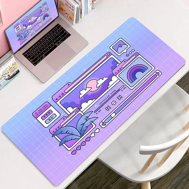 Large Format Vaporwave Kawaii Desk Mouse Pad