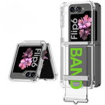 Transparent Hard Plastic Case with Wrist Strap & Bracket for Samsung Galaxy Z Flip 6