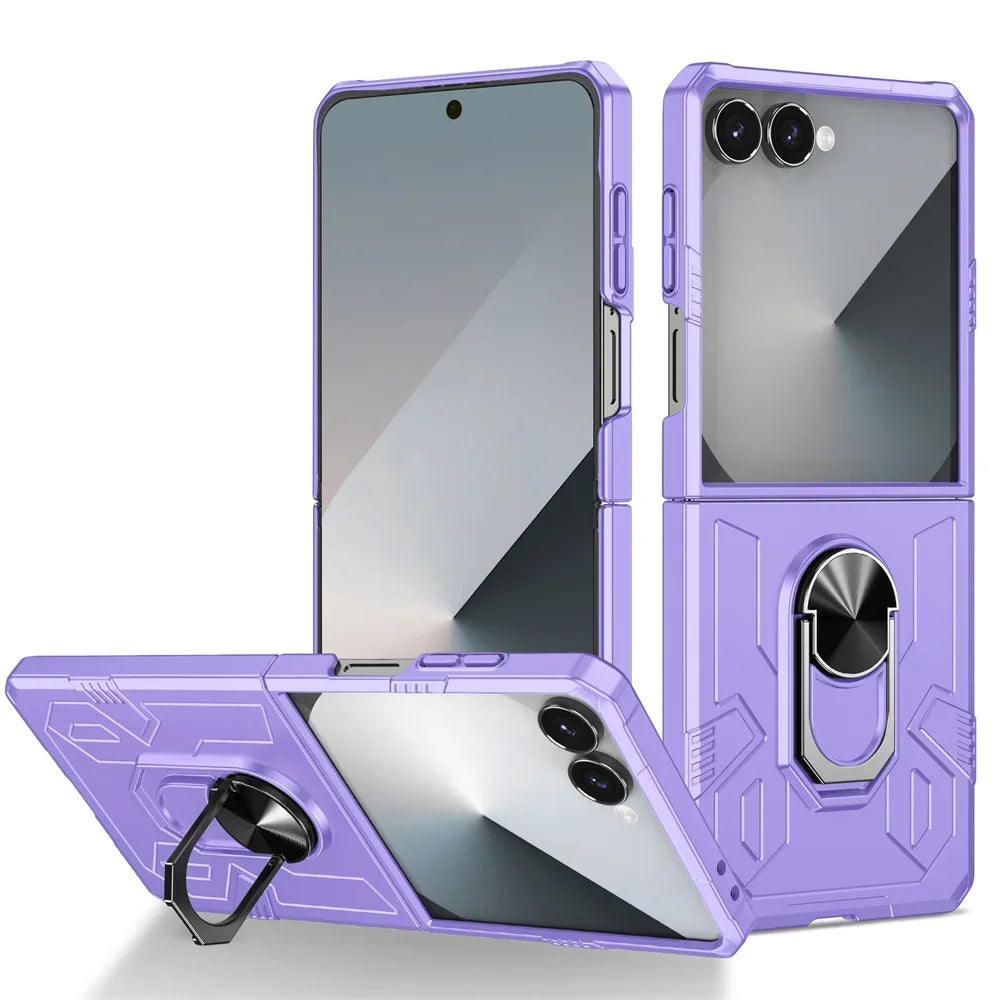 Heavy Duty Shockproof Case with 360° Ring Stand for Samsung Galaxy Z Flip 7