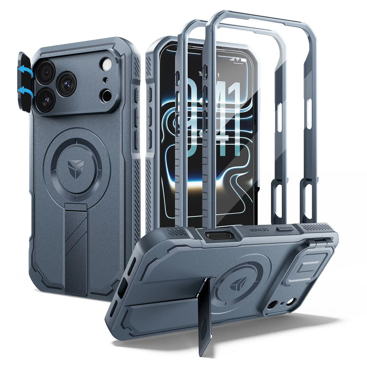 Shockproof Kickstand Case with Raised Camera Protection for iPhone 18 Pro Max