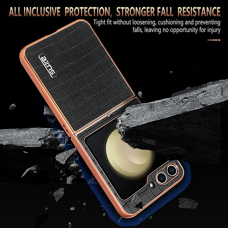 Skin-Feel Crocodile Texture Shockproof Case for Samsung Galaxy Z Flip 6