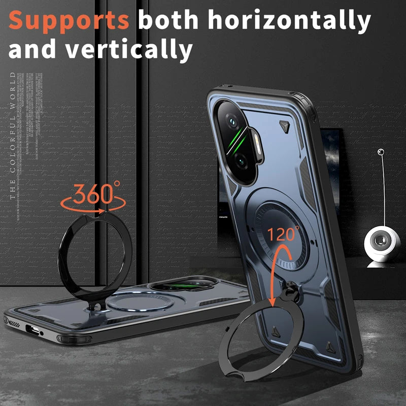 Xiaomi POCO F7 5G Military-Grade Case with 360° Magnetic Ring Stand