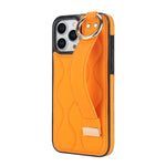 Shockproof Leather Phone Case with Wrist Strap & Ring for iPhone 15 Series