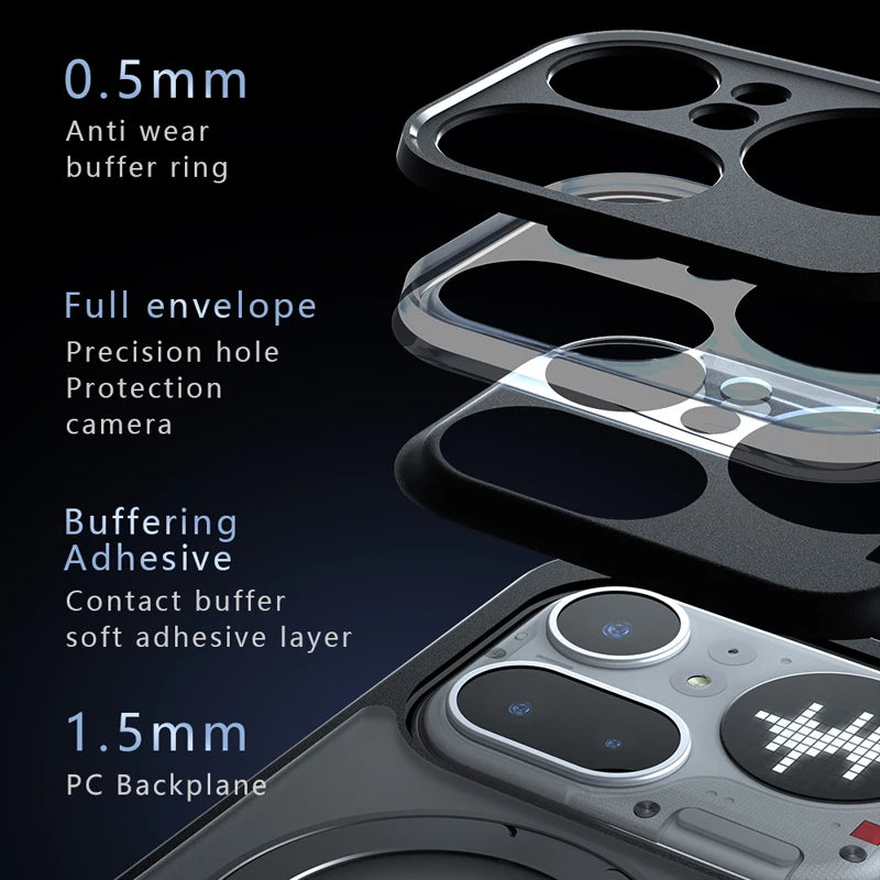 Nothing Phone 4a Pro Anti-Fingerprint Translucent Magnetic Case with Ring Holder