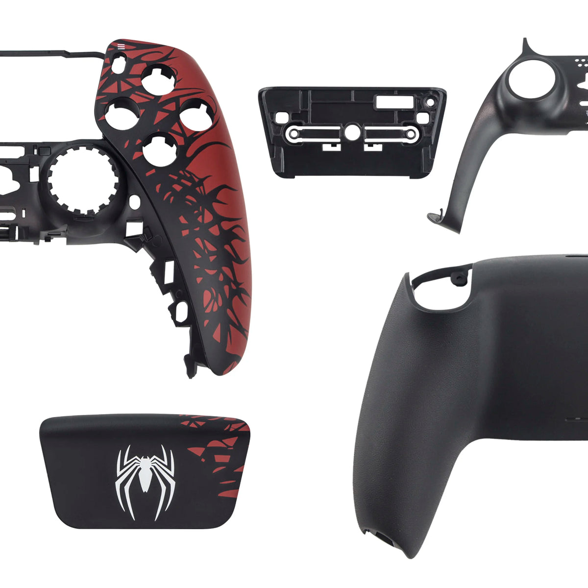Red and Black Replacement Shell Kit for PS5 DualSense Controller