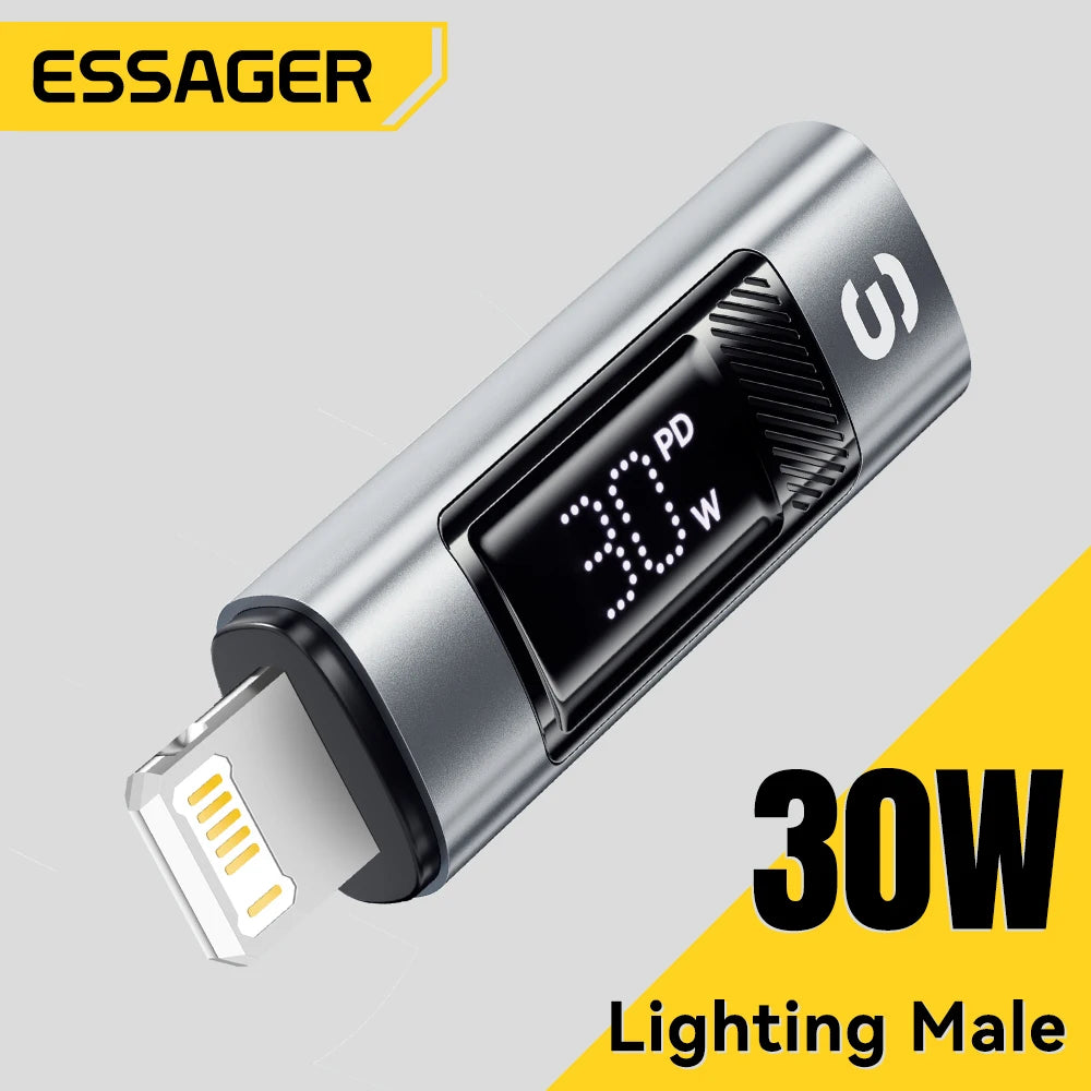 Essager USB-C to Lightning OTG Adapter with Digital Display