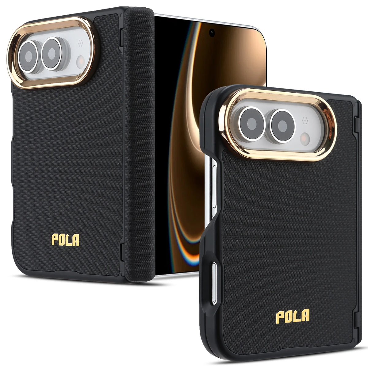 Textured Fabric Hinge Protection Case with MagSafe Attachment for iPhone Duo