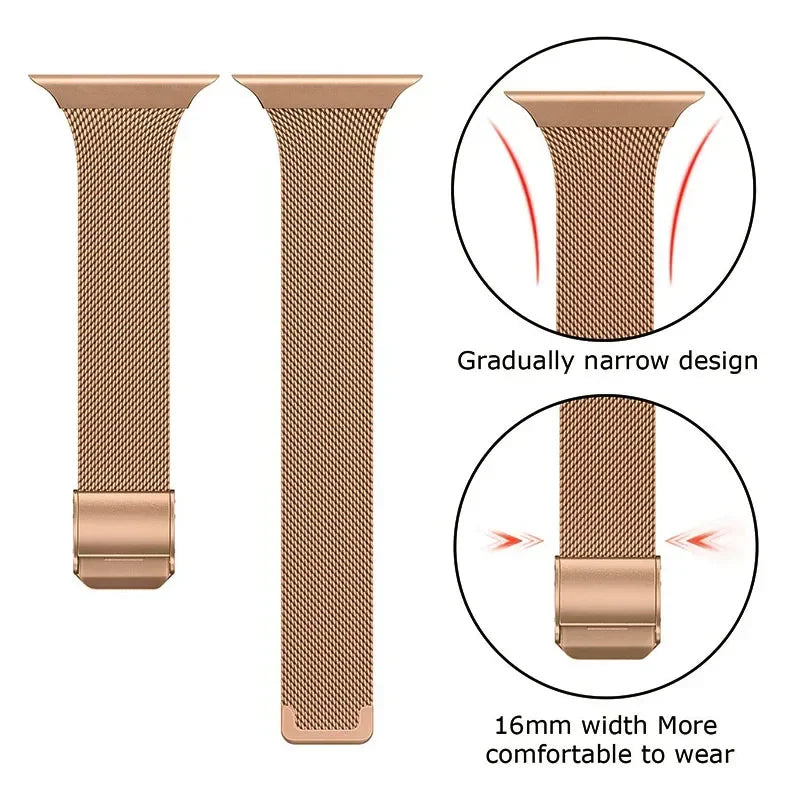Slim Stainless Steel Milanese Band for Apple Watch