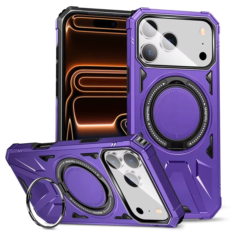 Shockproof MagSafe Case with Built-In Ring Stand for iPhone 17 Series