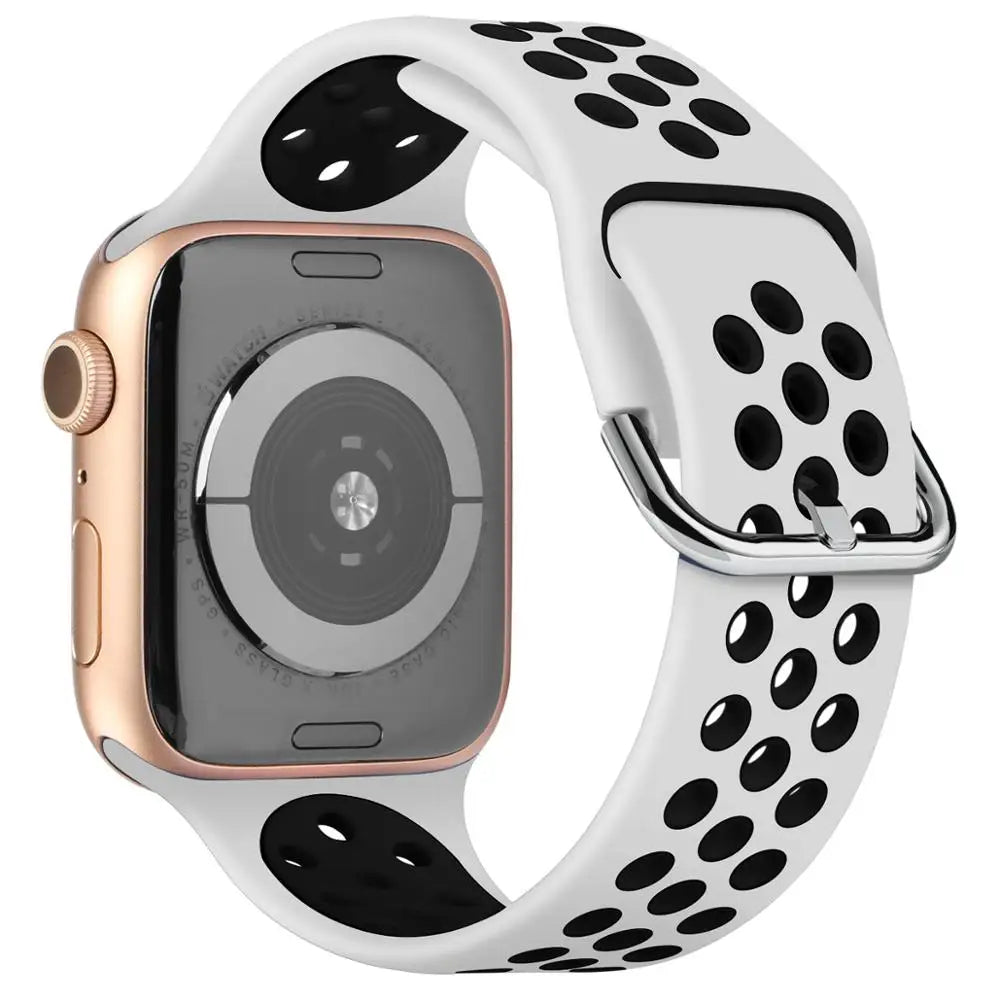 Breathable Silicone Sport Wrist Strap for Apple Watch