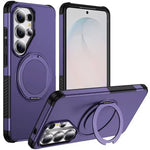 Shockproof Bumper Case with Rotating Magnetic Ring Stand for Samsung Galaxy S25 Ultra