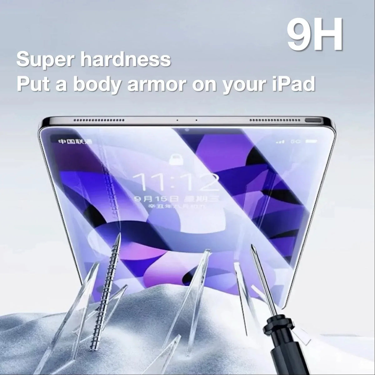 Dust Removal Lever Tempered Glass Screen Protector for iPad Mini 7