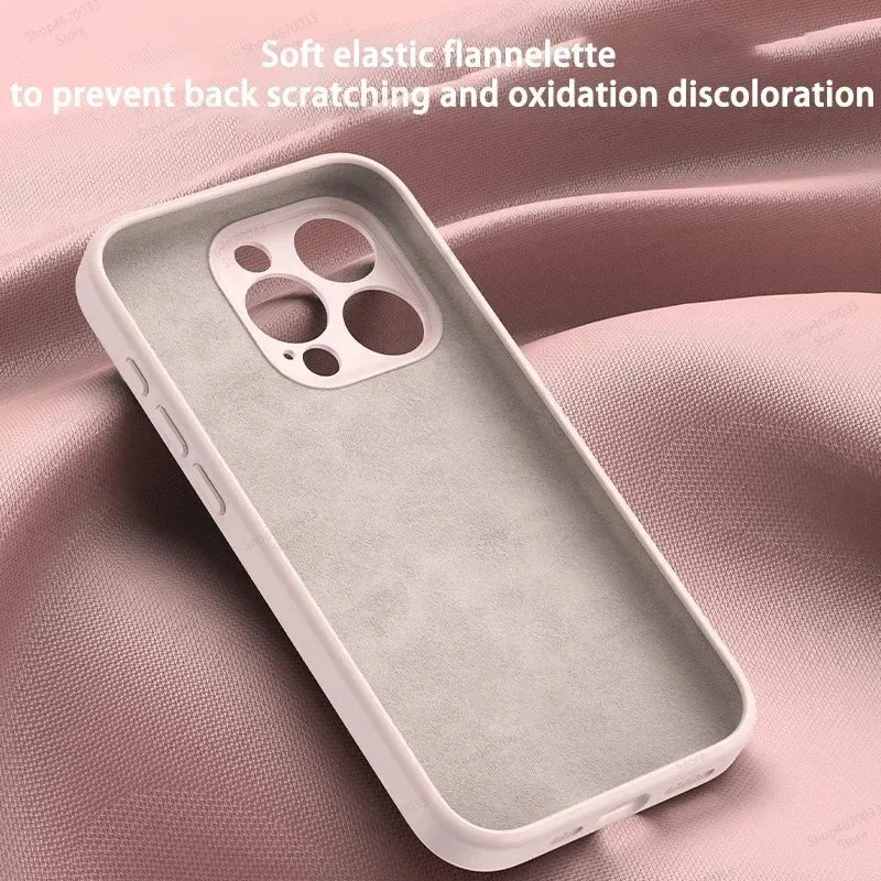iPhone 17 Series Silicone MagSafe Case with Rotating Ring Holder Stand