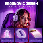 Picun G1 2.4GHz Wireless Gaming Headphones with Spatial Audio and Noise-Canceling Mic