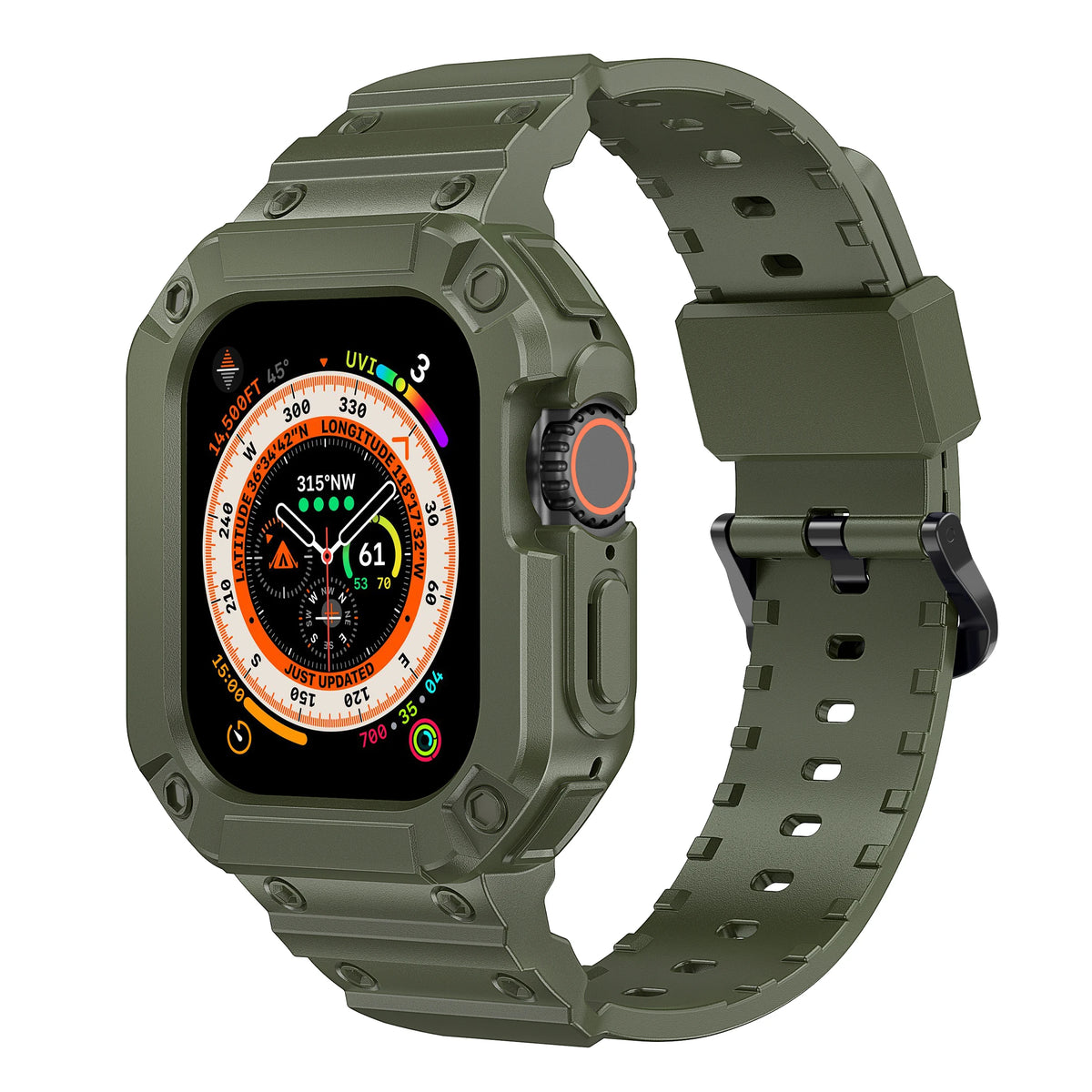 TPU Silicone Protective Case with Raised Bezel for Apple Watch Ultra
