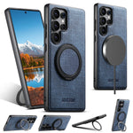 Samsung Galaxy S25 Ultra Denim Magnetic Case with 360° Ring Bracket & Kickstand