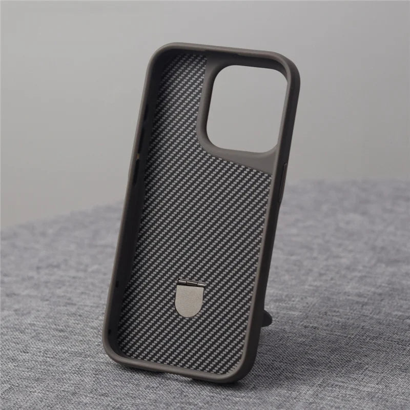 Carbon Fiber Magnetic Ring Kickstand MagSafe Case for iPhone 16 Series