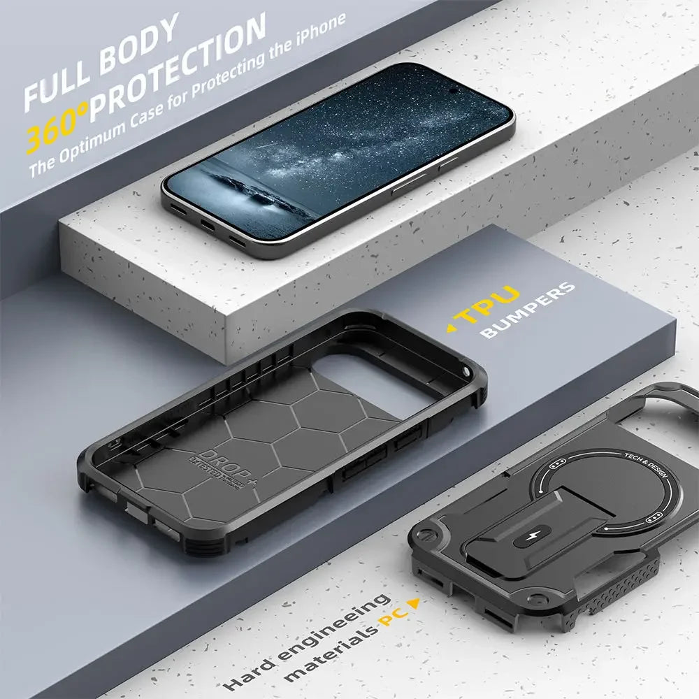Armor Shockproof Magnetic Case & Foldable Stand for Google Pixel 10 Series