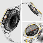 Stainless Steel Shock-Resistant Bumper Case with Integrated Sport Band for Samsung Galaxy Watch Ultra