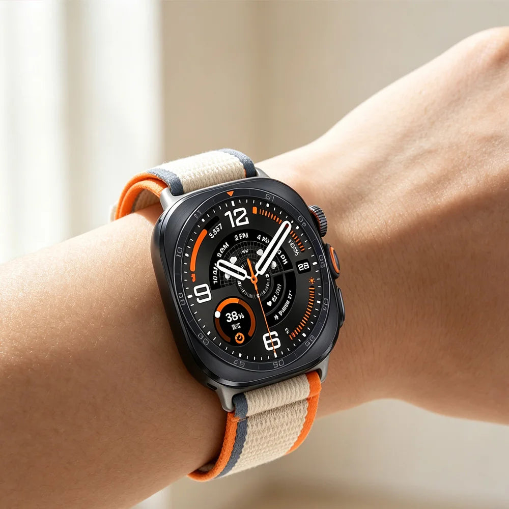 Ribbed Nylon No-Gap Watch Strap for Samsung Galaxy Watch Ultra 2