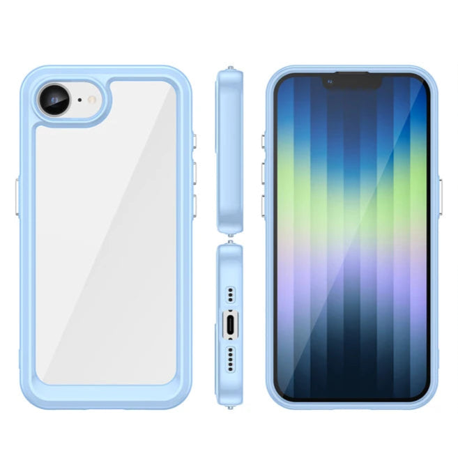 Clear Hard PC + Soft TPU Bumper Case for iPhone 16e