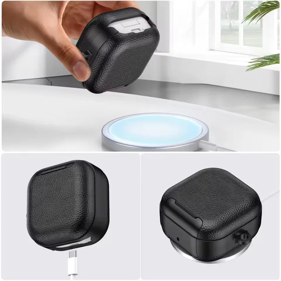 Samsung Galaxy Buds 4 / 4 Pro Business Leather Case With Phone Stand