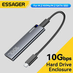 Essager USB-C 3.2 M.2 SSD Box High-Speed NVMe/SATA Portable Storage Enclosure