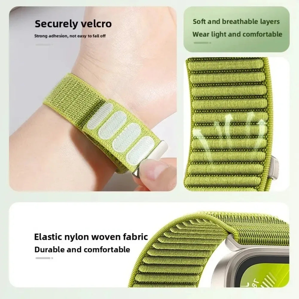 Elastic Nylon Velcro Watch Strap with Breathable Woven Design for Samsung Galaxy Watch 9