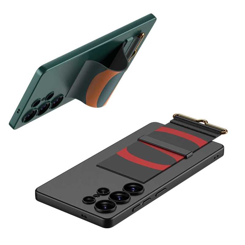 Shockproof Slim Case with Built-in Wristband for Samsung Galaxy S25 Ultra