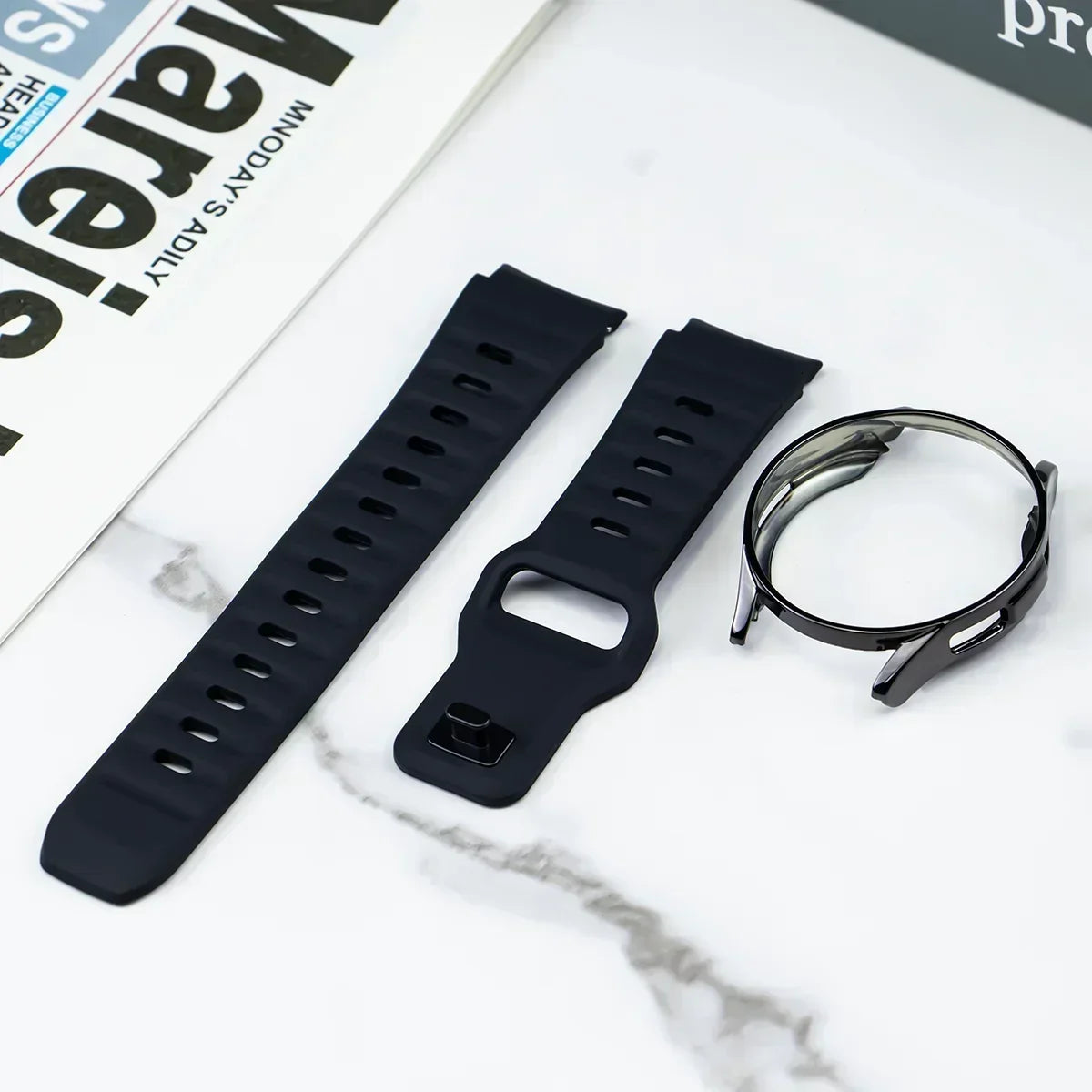 Silicone Band + TPU Protector Case for Samsung Galaxy Watch 6 and Galaxy Watch 6 Classic
