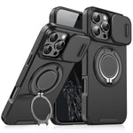 Shockproof Armor Magnetic Case with Slide Camera Protection for iPhone 16 Series