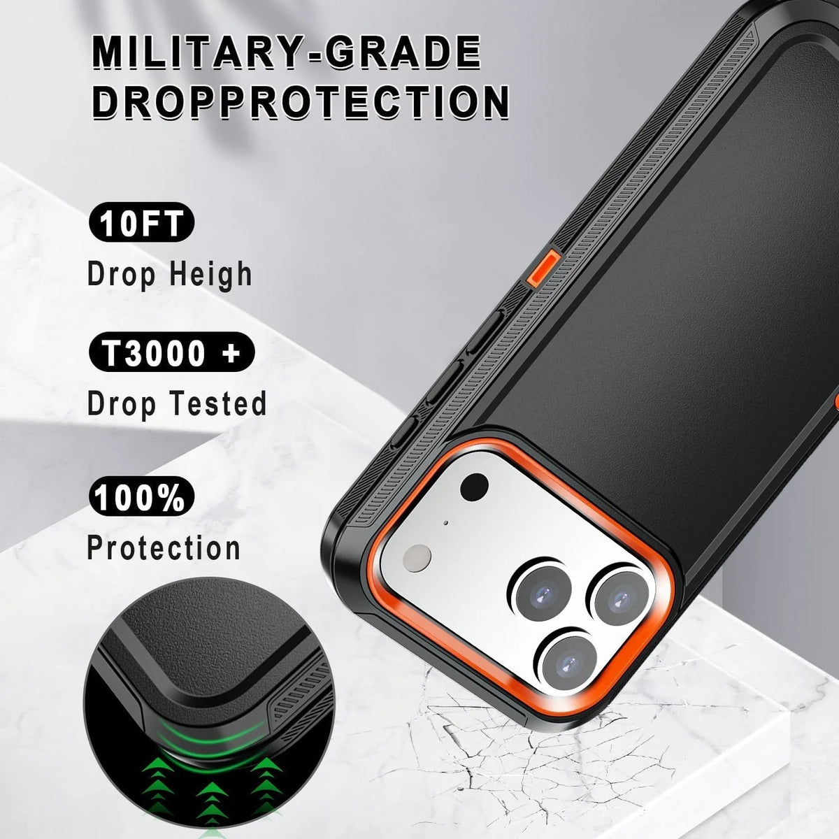 Shockproof Dual-Layer Bumper Case with Raised Edges for iPhone 18 Series