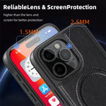 Stylish MagSafe Leather Case with Stand for iPhone 16 Series