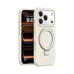 Matte Liquid Silicone Magnetic Case with Rotating Ring Holder for iPhone 17 Series