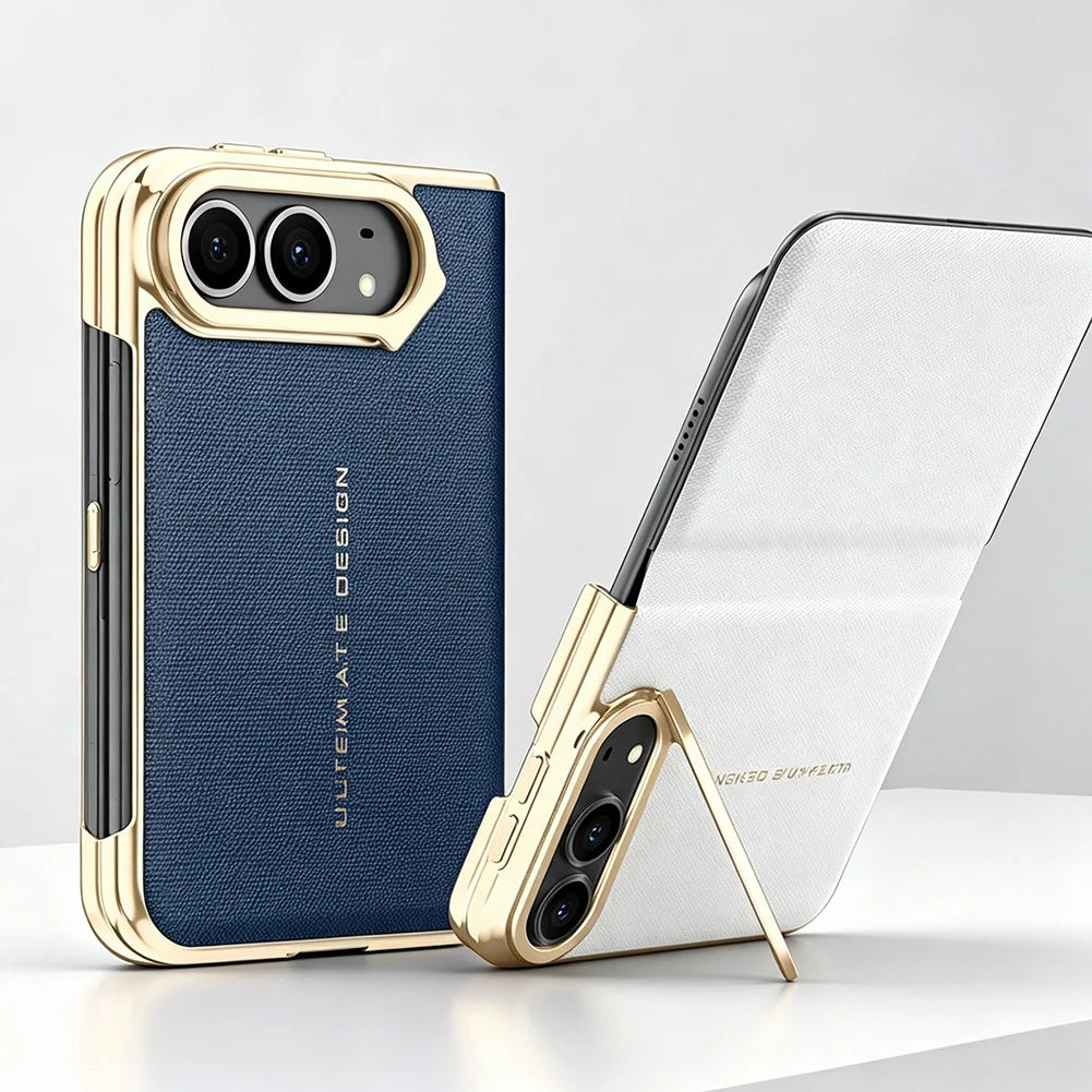 Leather Flip Case with Automatic Magnetic Closure for iPhone Duo