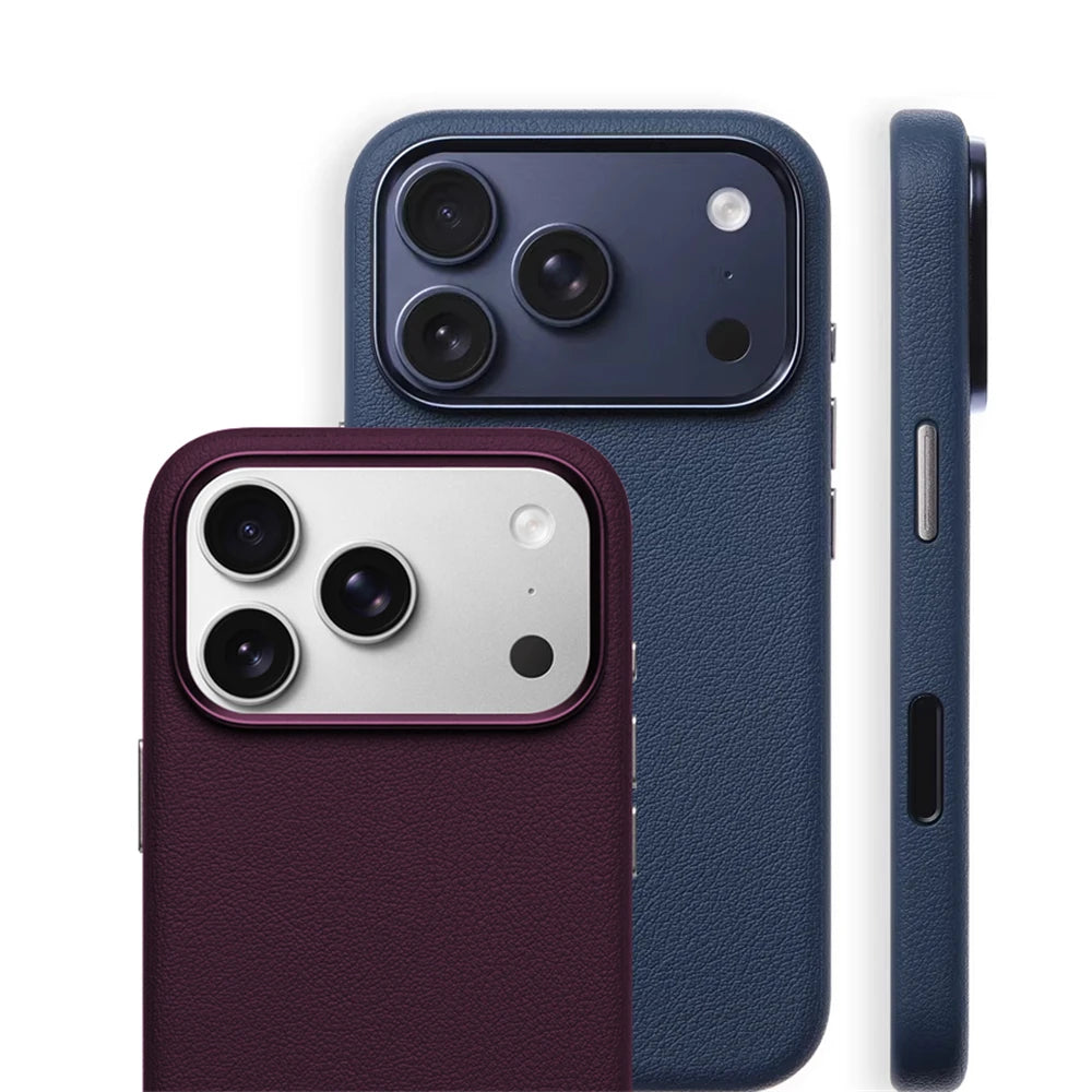 Textured Leather MagSafe Case with Raised Camera Lens Protection for iPhone 18 Series