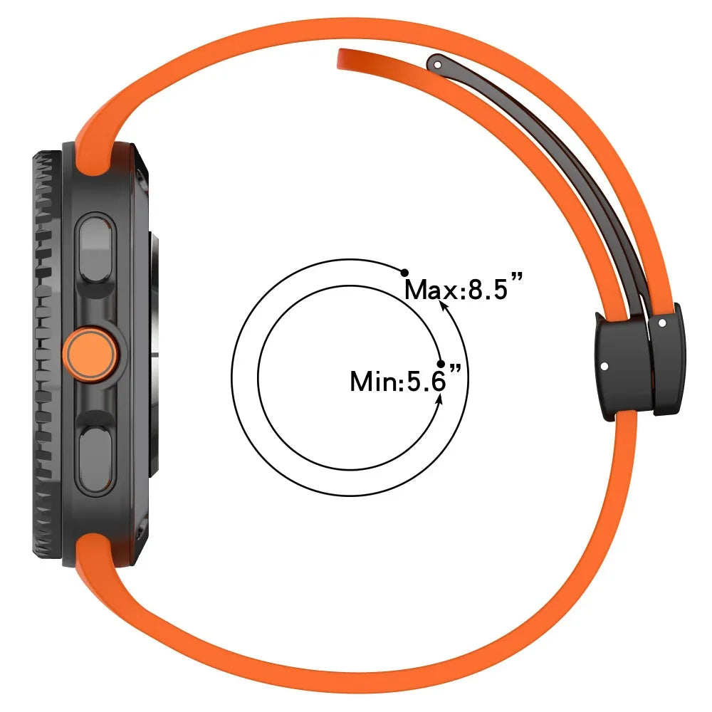Silicone Smartwatch Band with Magnetic Snap Closure for Samsung Galaxy Watch 9