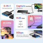 CABLETIME 5-in-1 USB-C Capture Hub