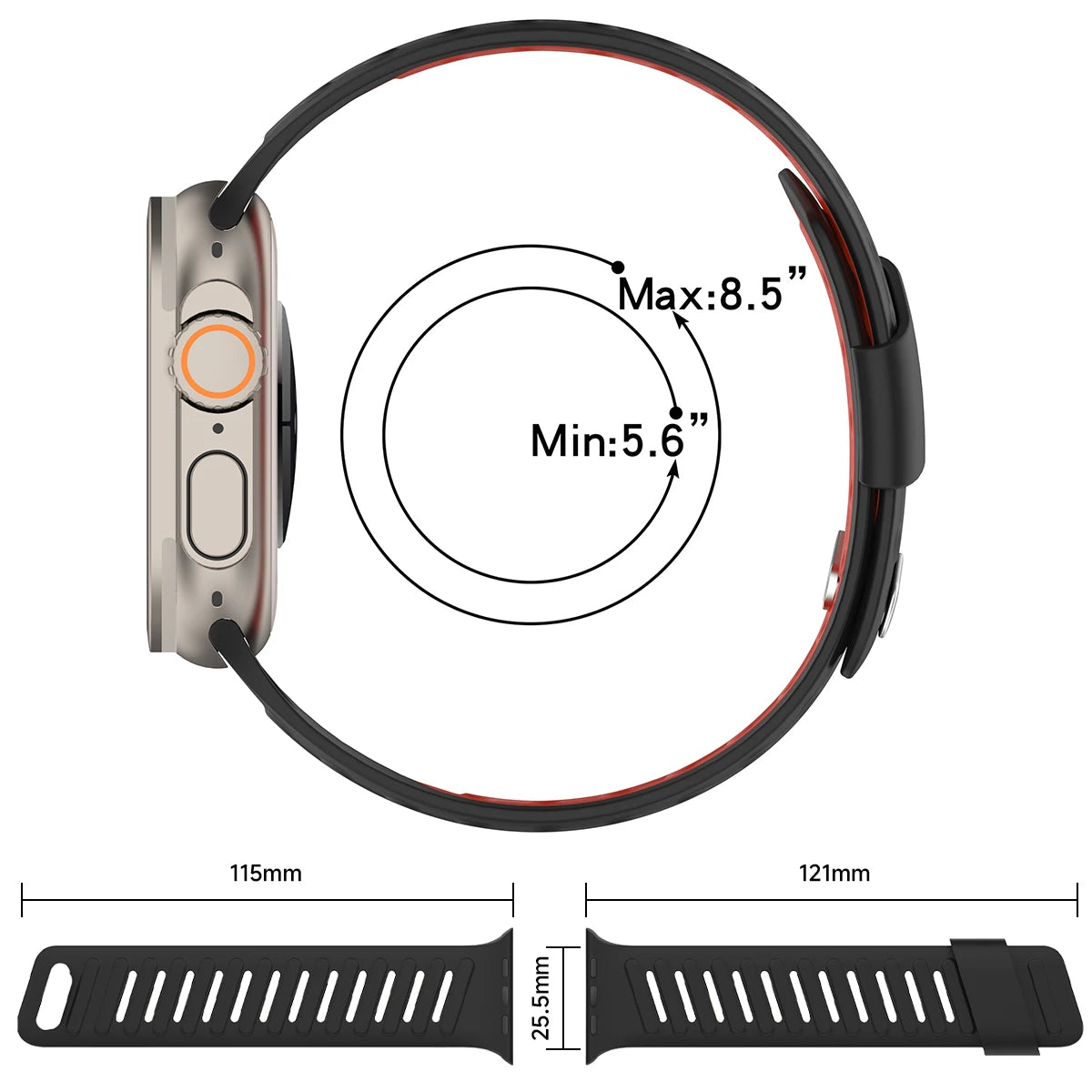 Silicone Slanted Buckle Sport Band for Apple Watch