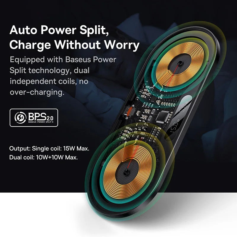 Baseus 20W Dual Qi Wireless Charger